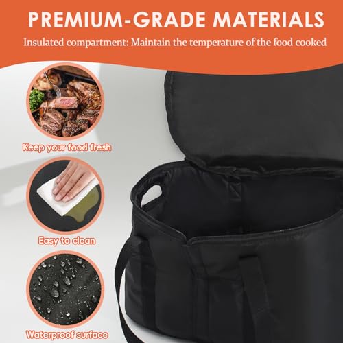 Blackhoso Portable Slow Cooker Travel Bag, Insulated Carrier Case for Most 4, 5, 6, 7, 8 Quart Crock, Internal Mesh Net Holds Pot in Place, Slow Cooker Carrier, 33002 - Image 6