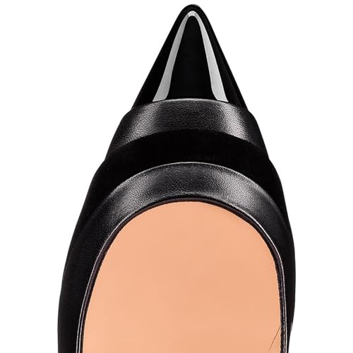 Simple Solid Color Stiletto Pumps for Womens, Sexy Closed Pointed Toe Party Leather High Heels, Classic Comfortable Wedding Dress Slip On Pumps Shoes3