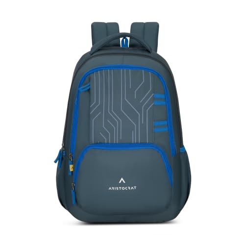 Image of Aristocrat Circuit Casual Backpack 40L | 3 Compartments with Quick-Access Front Pocket | Padded Shoulder Straps & Side Bottle Holders | Office & Travel Backpack for Men & Women