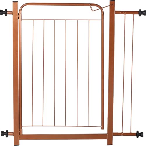 Portão Pet Para Cães e Bebês Largo 69 a 84cm Com Extensor 10cm Cor Bronze Romero