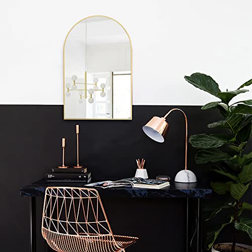 24"X36" Arched Wall Mirror For Bathroom,Large Arch Gold Metal Frame Vanity Wall Mounted Mirror For Living Room, Fireplace, Bedroom, Entryway #TOP4