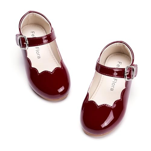Image of Felix & Flora Toddler Flower Girl Dress Shoes - Baby Girl Ballet Mary Jane Flats for Party School Wedding