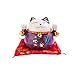 LIOOBO Katze Spardose Maneki Neko Glückskatze Münze Bank mit Glocken Gesundheit Reichtum Keramik Katze Sparschwein Sparschwein Topf Home Dekoration Lila