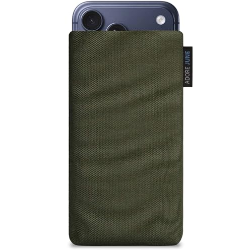 Ya en manzanajugosa.com: Adore June Classic Verde-Oliva Funda Compatible con iPhone 17 Pro MAX, Material Resistente Efecto Limpiador de Pantalla