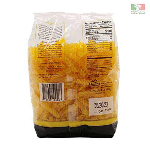 12 Pack, Gluten Free Fusilli Pasta, Ingredients: Rice And Corn Flour Only, Product Of Italy, 12 Pack X 1 Lb, By Mariella #TOP2