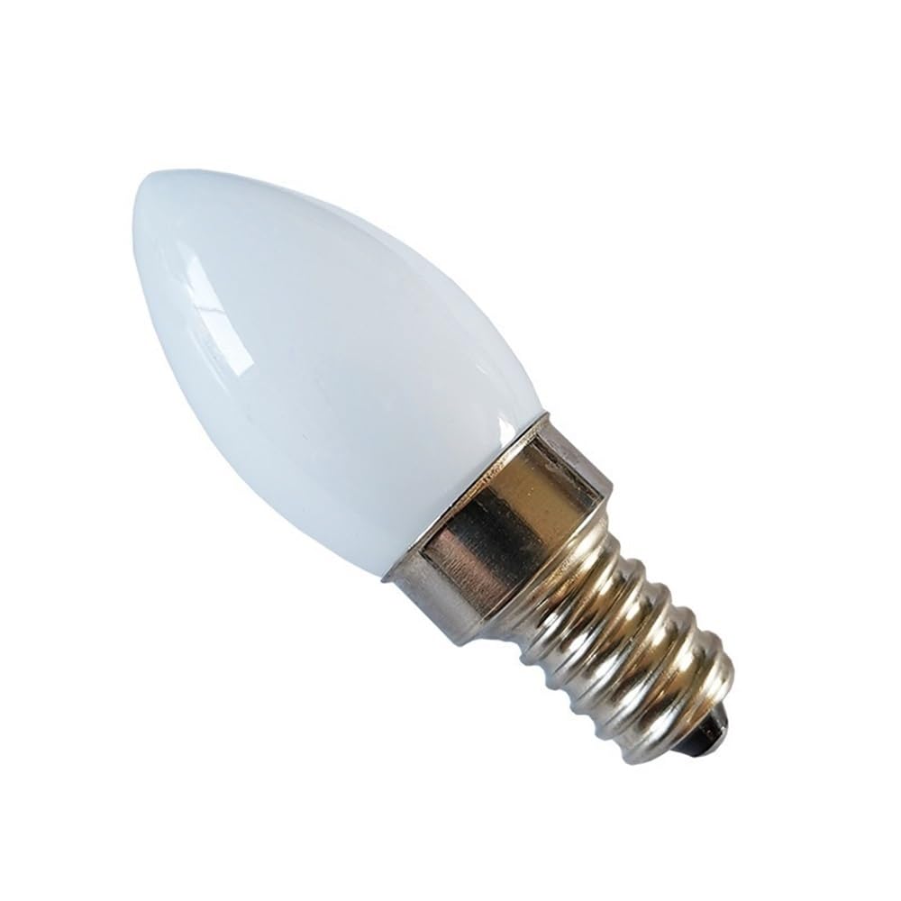HHF Iluminación del hogar, Paquete de 50 Bombillas LED en Miniatura con Forma de Vela, CA 85-265 V, C7, E12/E14, 2 W, Pantalla lechosa(6500K Cool White,E14 85-265V)