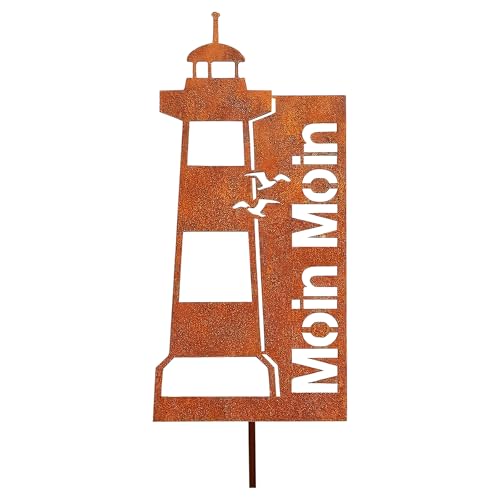 Cosswe Leuchtturm Gartenstecker Rost Deko,Wetterfest Leuchtturm Garten...
