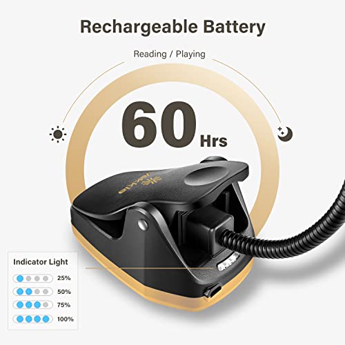 Vekkia Royal Super Bright Music Stand Light, Clip On Piano Lights, USB Rechargeable Piano Lamp, Great for Upright Piano, Voilin, Orchestra, Podium - Thumbnail 6