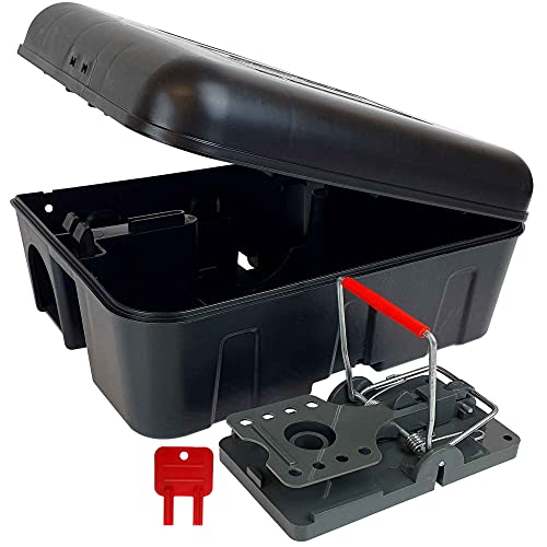 Preisvergleich Produktbild ROSHIELD 1 x Externe Rattenschnappfalle Kontrollbox Nager-Sicherheitsset für Gärten, keine Giftlösung Grün Profi-Qualität