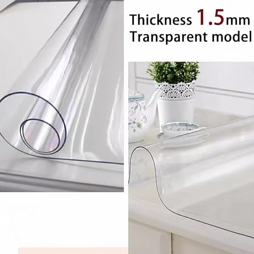 Housse de protection transparente pour table basse et repas en famille - 6