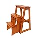 Produktbild HJUYV-ERT Küchen-Tritthocker Tritthocker aus Holz, Faltbarer 3-stufiger Leiterstuhl, stehende Regaleinheiten, Faltbarer Bibliotheksleiterstuhl, 300 lb Kapazität