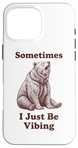 Sometimes I Just Be Vibing Bear �ʔ��� ���g�� �~�[�� ���B���e�[�W �X�}�z�P�[�X iPhone 16 Pro Max �p