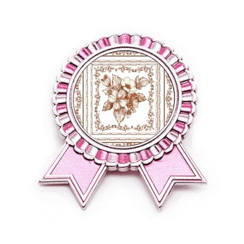 Pin's baroque en forme de fleur rose, un bijou en métal pour exprimer votre poésie