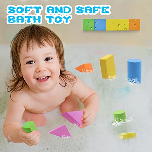 Grarg Foam Bath Blocks Toys For Toddlers 3-5,Non-Toxic & Bpa Free Soft Stacking Baby Building Blocks Toys Gift For 3 4 5 Years Old Girls Boys Educational(38 Pcs) #TOP1
