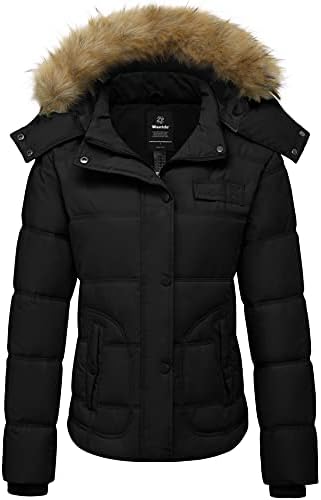 Black hooded winter coat womens Clearance