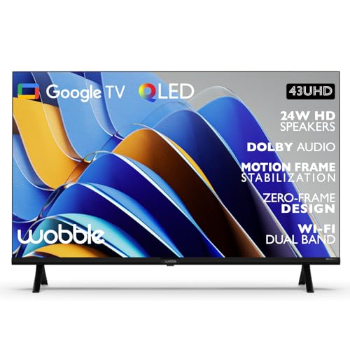 Wobble 109.22 cm (43 inches) QD Series 4K Ultra HD Smart QLED Google TV WB43GTAW9602QD (Black)