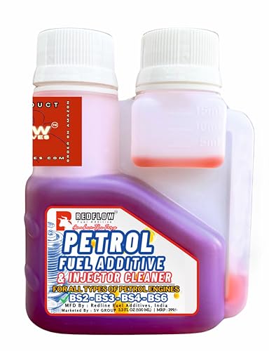Image of Red Flow Petrol Additive | Injector Cleaner (100ML), Treats 50L Petrol, for All Cars, Bikes & Gearless Scooters. Keeps Engine Clean, Improves Engine Smoothness, Fuel Economy & Pickup.