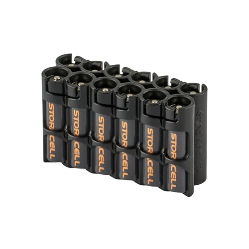Storacell by Powerpax AAA Battery Storage Caddy, Black, Holds 12 Batteries (Not Included)