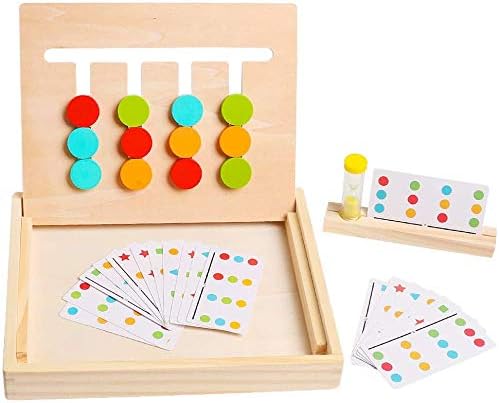 KOYEE Montessori Preschool Learning Toys Slide Puzzle Board Color Shape Sorting Matching Brain Teasers Logic Game Wooden Education Toys Gift for Toddlers Kids Child Boys Girls Age 3 4 5 6 7 Years Old 6 41znhI0XF5L. AC