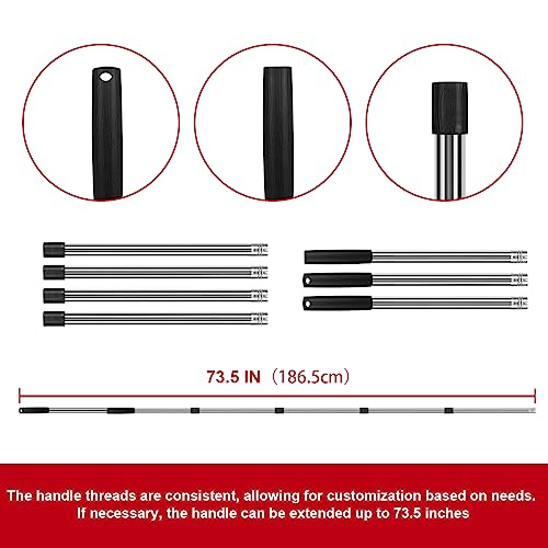 UDUK Besen und Kehrschaufel-Set, großer Haushaltsbesen mit Kehrschaufel-Kombi-Set, 140 cm langer Griff, rote Kehrschaufel Kombi-Set für Zuhause – Bild 4