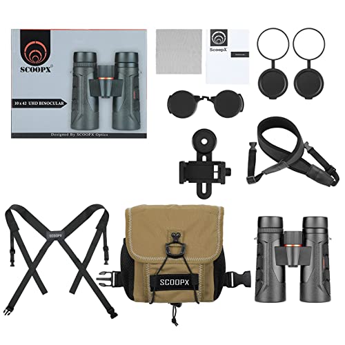 10X42 Ultra Hd Binoculars With Phone Adapter And Harness - 24Mm Large View Eyepiece, Edge-To-Edge Sharpness, 6.5° Wide Angle Field Of View - Lightweight Waterproof Binoculars For Bird Watching Huntin1 #TOP6