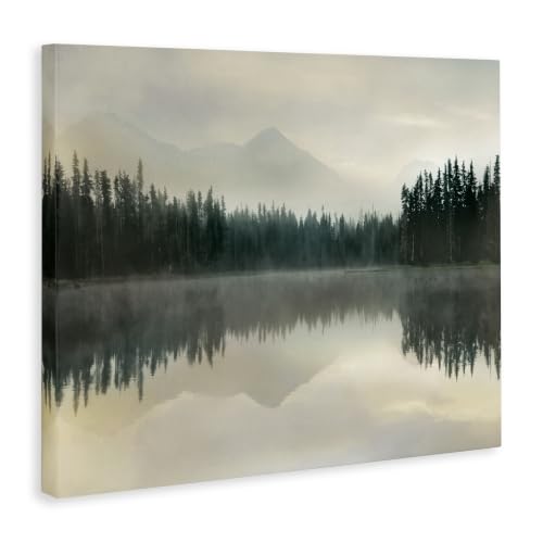 Stupell Industries 'Foggy Lake Forest Landscape Reflection'| Canvas Art by Stupell Industries - Used condition - Image 2