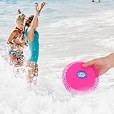 com-four® 2X Wasser Frisbee - Wasser-Wurfscheibe aus Schaumstoff und Silikon Ø 17 cm - Wasserspielzeug in knalligen Farben extra Soft (02 Stück - Frisbee 17 cm)