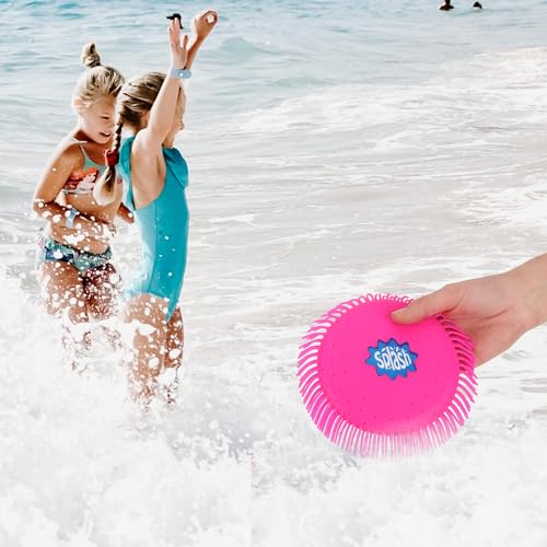 com-four® 2X Wasser Frisbee - Wasser-Wurfscheibe aus Schaumstoff und Silikon Ø 17 cm - Wasserspielzeug in knalligen Farben extra Soft (02 Stück - Frisbee 17 cm)