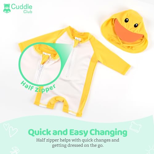 Cuddle Club UPF 50+ Long-Sleeve Baby Swimsuit, Sun Protection Sunsuit for Newborn, Infant, Toddler - Boys and Girls2