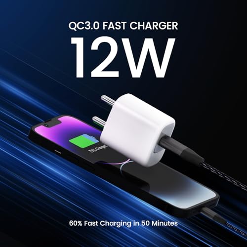 Image of DeperAI 12W Wall Charger USB Adapter, Compatible with iPhone, Samsung, Realme, Xiaomi, HTC and Oppo Mobiles, Fast Charging Adaptor, Supports UFCS, Wrap (White&Gray)