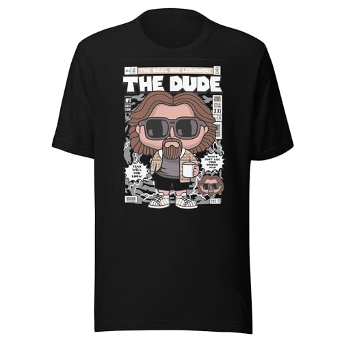 The Big Lebowski Tshirt Pop Art Short Sleeve DTG Printed Premium Crew Neck Top