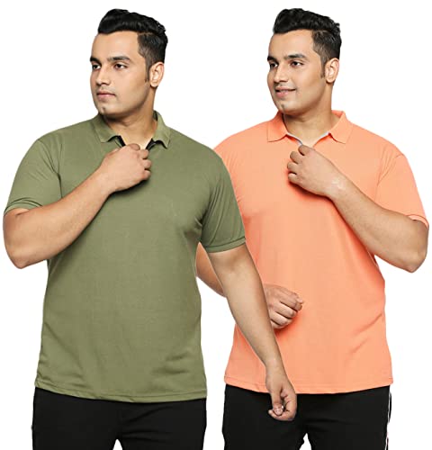 Image of Wear Your Opinion Men's Plus Size Half Sleeve Polo T-Shirt Combo (Set of 2)
