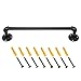 Sumnacon 16 Inch Industrial Iron Pipe Towel Rack Holder - Heavy Duty Rustic Hand Towel Bar, Vintage Style Grab Bar/Door Handle for Bathroom, Kitchen with Screws, Black