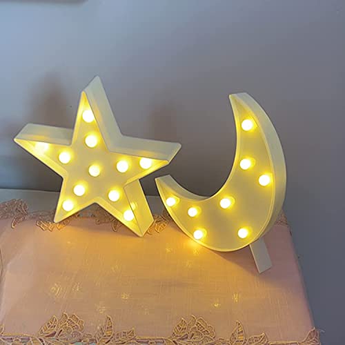 Zuokemy 3Pcs Decorative Led Crescent Moon Star Cloud Night Light Can Be Hung On The Wall Children’s Room Room Light, Suitable For Birthday Parties, Holiday Decorations, Baby Room Decoration. #TOP1