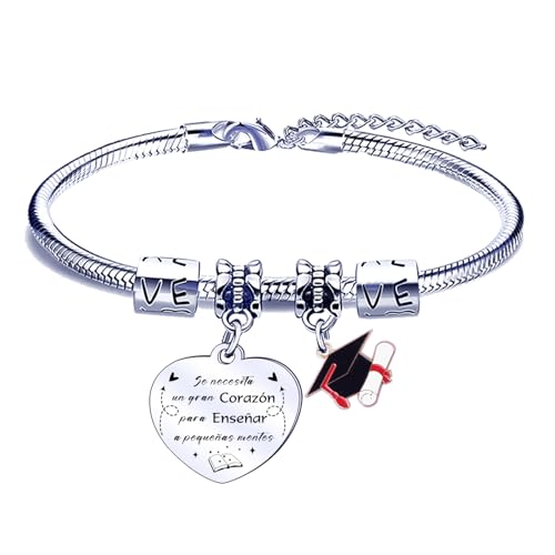 FGHJK Pulsera Maestro Profesora Regalo Graduación Cumpleaños Acción de Gracias (6)