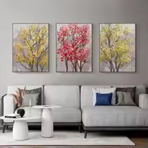 Affiches d'arbres colorés XINBAO 70x90 cm encadrées pour salon