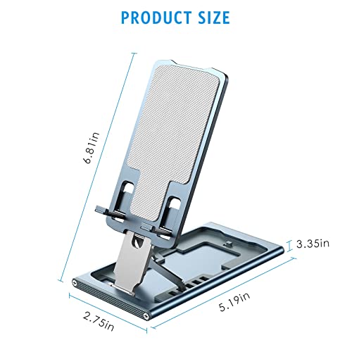 Criacr Cell Phone Stand, Portable Ultra Thin Foldable Phone Holder For Desk, Fully Adjustable Office Iphone Stand Holder, Compatible With Iphone 13/12/11/Xr/X/8, Samsung Galaxy S20 (Blue) #TOP5