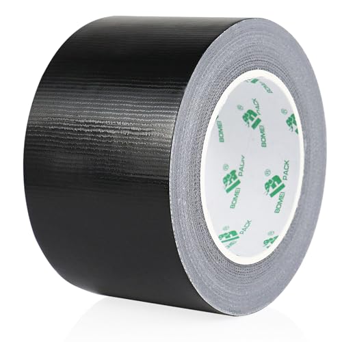 BOMEI PACK Cinta adhesiva negra de 3 pulgadas, grado industrial, 3 pulgadas x 35 yardas, 9 mil, resistente, impermeable, resistente a los rayos UV para manualidades y mejoras del hogar