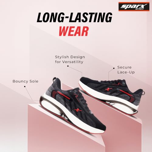 Image of SPARX Sports Running Shoes for Men - Lightweight Breathable Lace-Up Athletic Shoes with Cushioned Comfort, Shock Absorption, Durable Grip, Flexible Sole & Everyday Walking Performance