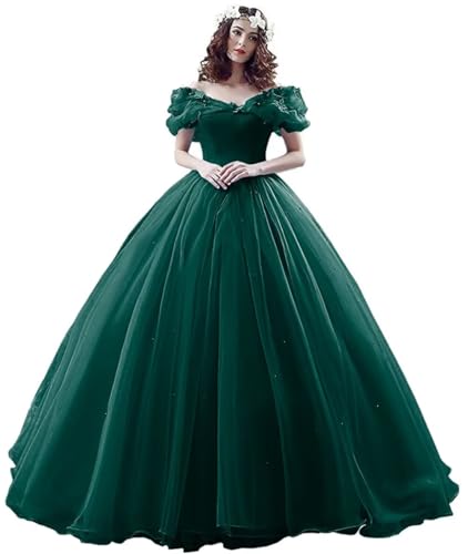Image of Women's Off Shoulder Quinceanera Ball Gowns Masquerade Princess Long Prom Formal Evening Party Dress