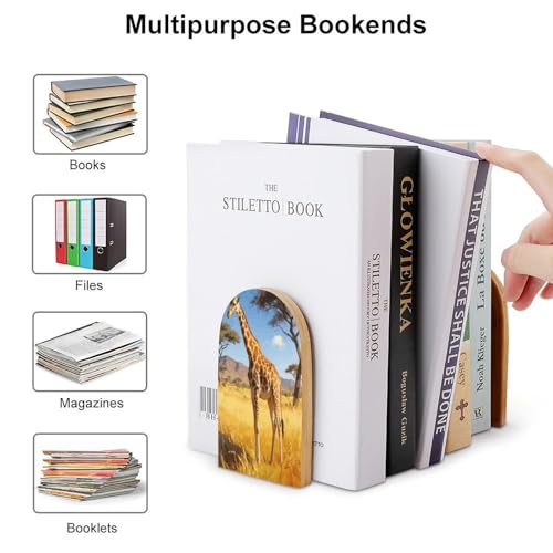 Sujetalibros de madera Jin Ye, tope de libro de cuello largo resistente 4