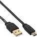 Produktbild InLine 31850F USB 2.0 Flachkabel, USB A Stecker an Mini-B Stecker (5pol.), schwarz, 5m