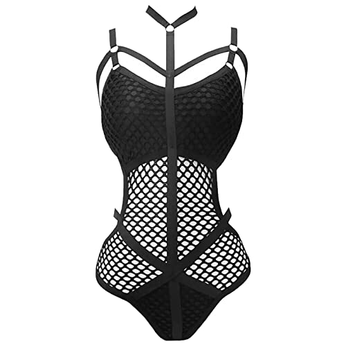 Halloween Dessous Damen Sexy Dresses for Women Ultradünner, sexy, modischer Mesh-Overall mit durchsichtigem Träger und sexy Dessous Sexy+Kleidung+...
