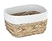 WENKO Kosz do przechowywania Rika M, biały, dekoracyjny kosz do przechowywania drobiazgów, włókna naturalne, 20 x 14 x 25 cm