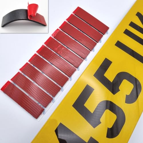 STASS "XTRA-THICK" Number Plate Sticky Pads, Heavy Duty, Extra Strong Double Sided Adhesive Pads for Number Plates, License Plates, Car, Motorbike, Bicycle, Caravan. (10 Strips, 75mm x 20mm x 3mm)
