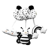 NUOBESTY Baby Crib Pram Hanging Toys Cute Black White Bee Animal Stroller Car Seat Toy Hanging Rattles for Newborn Toddlers Bee Party Favor