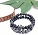 SONNYX 4Pcs 8mm Crown King Charm Beads Bracelet for Men Women Black Matte Onyx Stone Beads Elastic Adjustable