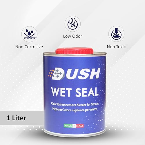 Image of DUSH Wet Look Stone Colour Enhancer Sealer for Marble, Granite & Natural Stone, Crystal, 1 Litre (1000 ml)