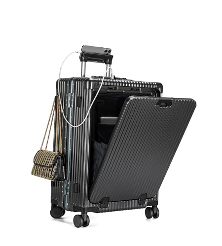 feilario Aluminium Frame PC Hard Shell Spinner Wheels Luggage,20.8"X15"X8.7 Airline