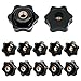 Sissatthai 12Pcs Star Knobs M8 Knurled Knob Black Clamping Knobs, Plastic Thread Knob Screw On M8 Wing Nut for Machinery Accessories